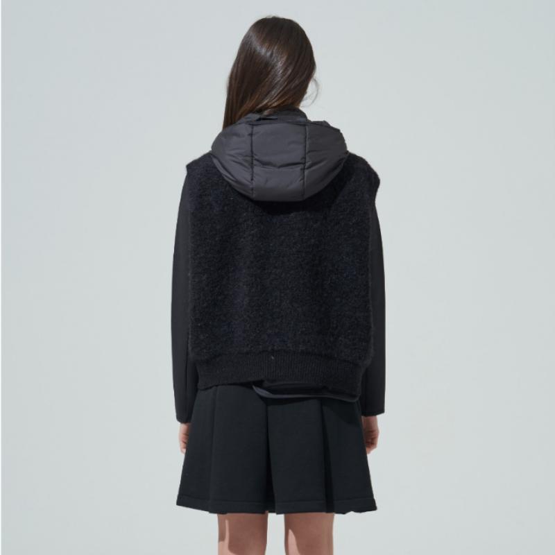 Blu Dot Soft Boucle Zip Hoodie Vest Bk