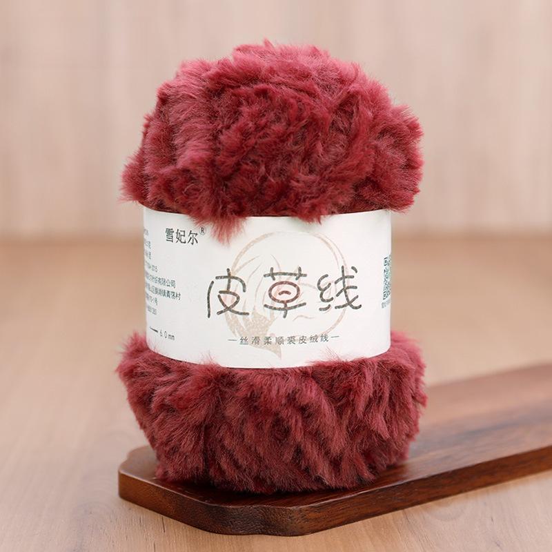 Hand Knitted Fur Yarn Long Hair Hat Scarf DIY Wool Yarn Simulation Fur Crt Material Autumn Faion Accories