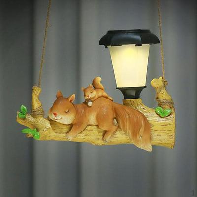 Animal Figurine Garden Pendant Solar LED Lights Decoration Miniatures Gift Resin Vivid