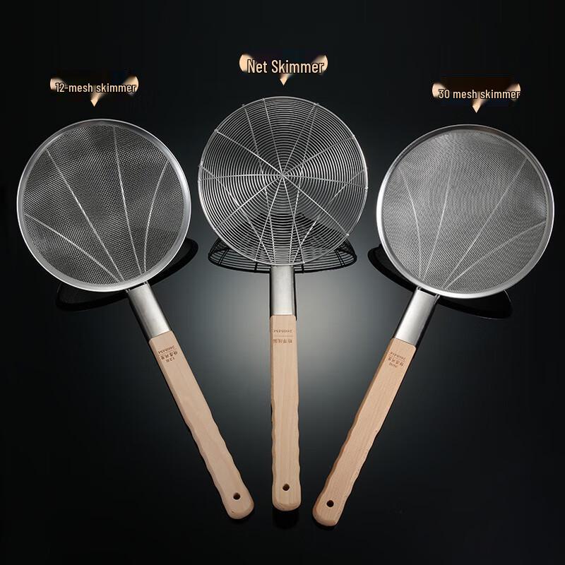 Großer Edelstahl-Feinmaschen-Schaumlöffel