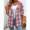 Autumn Women Casual Loose Plaid Shirt Fashion Top
