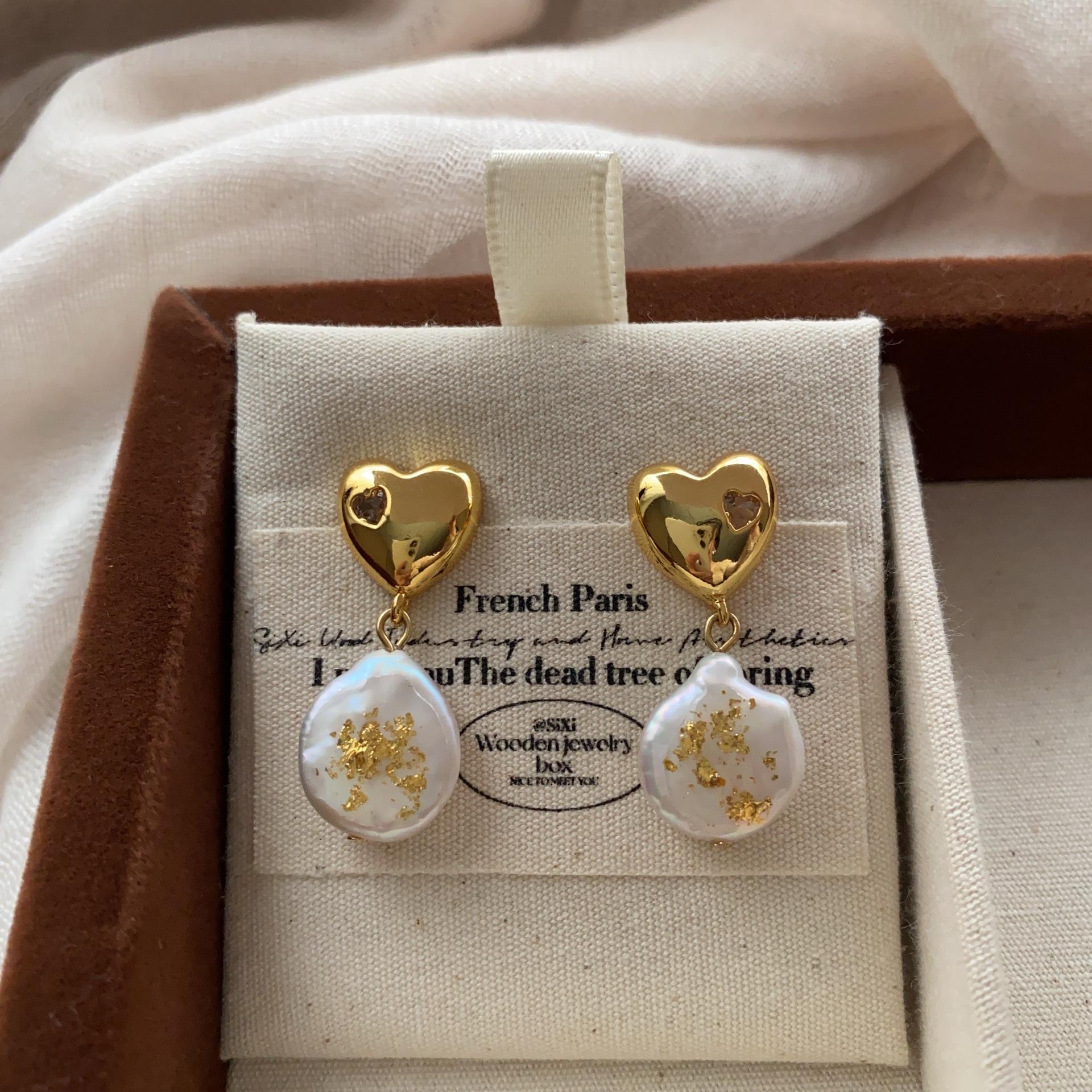 Барокко Натуральные Неправильные Жемчужные Серьги Серьги Любовь Нишевые Уникальные Ретро Роскошные Изысканные Универсальные