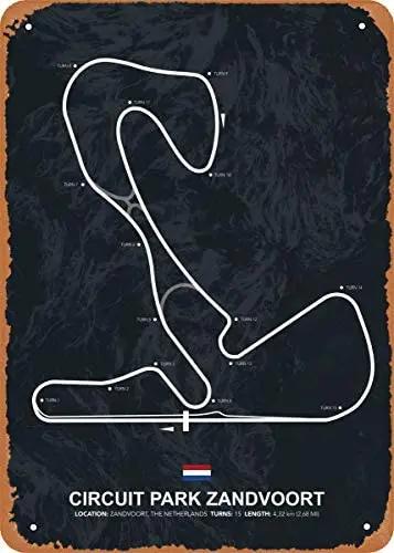 Vintage Look Metal Sign  Race Circuits Circuit Park Zandvoort  Tin Plate Wall Decor Metal Painting Metal Poster 20x30cm（7.8x11.8inch）