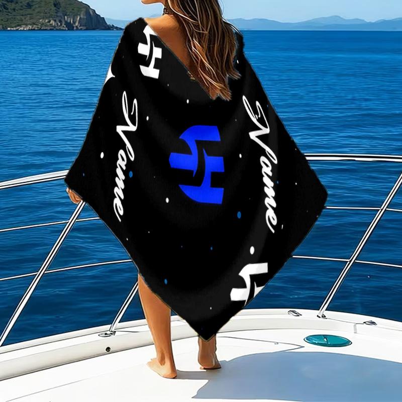 Custom Name Al Hilal Logo Microfiber Beach Towel Super Soft & Absorbent for Bath, Beach, Travel Bath Time Accessory, Fan Gifts