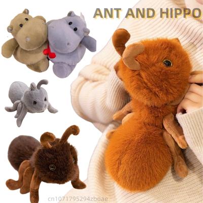 Non-Toxic 23/35Cm Creative Kawaii Cartoon Colorful Ant Plush Doll Reptile Love Hippo Animal Stuffed Toy Home Decor Gift For Children And Children