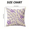 Lavender Swirl Square Jacquard Pillow Cover for Sofa Office Waist Cushion Cover Home Decorative Pillowcase