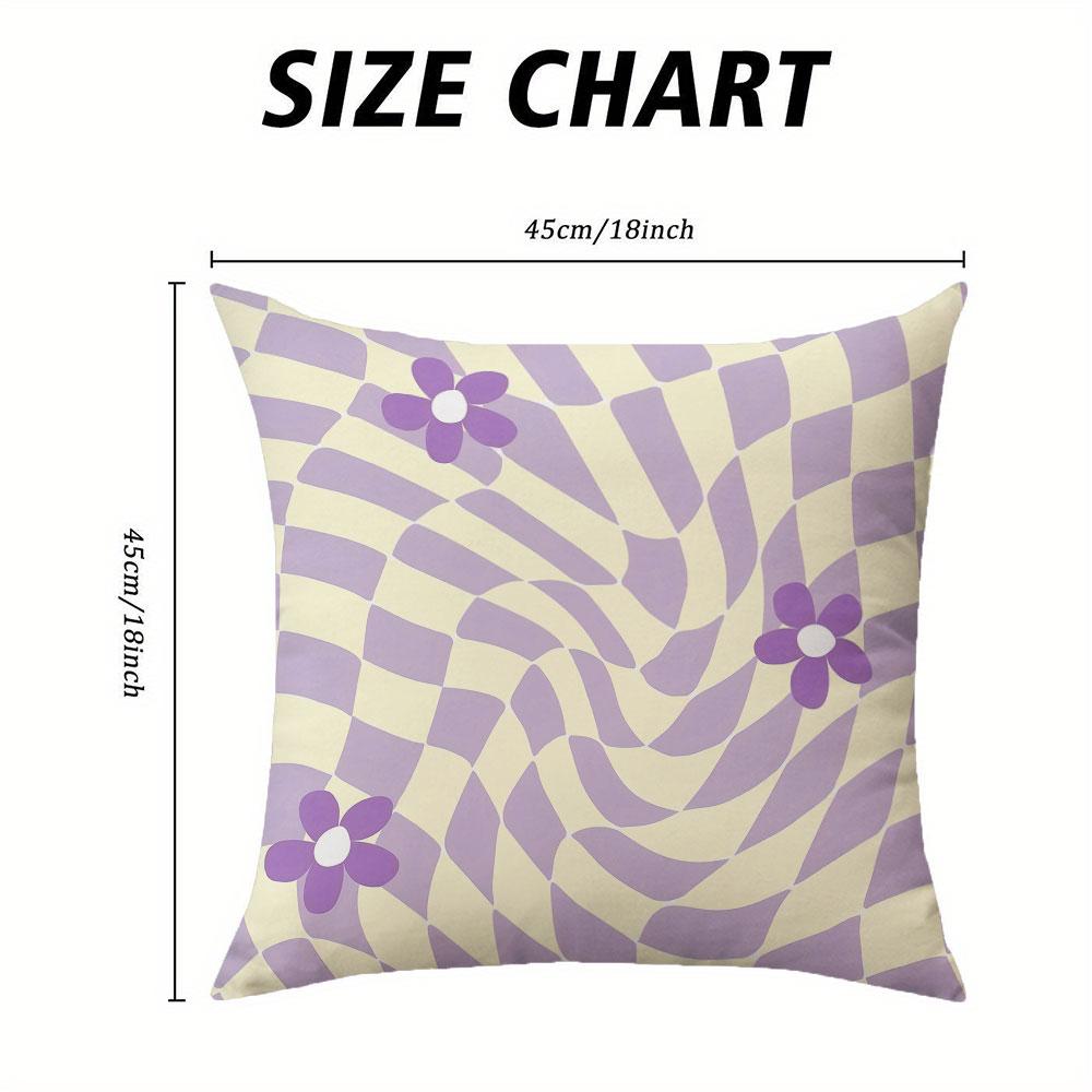 Lavender Swirl Square Jacquard Pillow Cover for Sofa Office Waist Cushion Cover Home Decorative Pillowcase