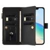 Leather Wallet Flip Case For Doogee N55 Plus N60 Pro Note 58 59 56 56x with Card Slots, Zipper Pocket, Crossbody Strap and Wristlet