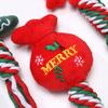 Christmas Dog Squeakey Chew Toys Cotton Ropes Knot Molar Bite Toy Funny Cute Puppies Cat Interactive Toy Xmas Gift Pets Supplies