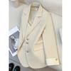 Women Design Sense Niche Loose Milk White Blazer Jacket Spring Female Korean Commuting Splicing Suit Tops Coat