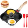 Deepened Egg Frying Pan with Lid 4-Cup Nonstick Granite Omelette Pan Skillet Pancake Pan Healthy Breakfast Egg Cooker Pan
