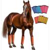 4 Pcs Professional Horse Fly Boots, Breathable Mesh Leg Wraps with Non-Slip Straps, for Pasture & Stable Protection