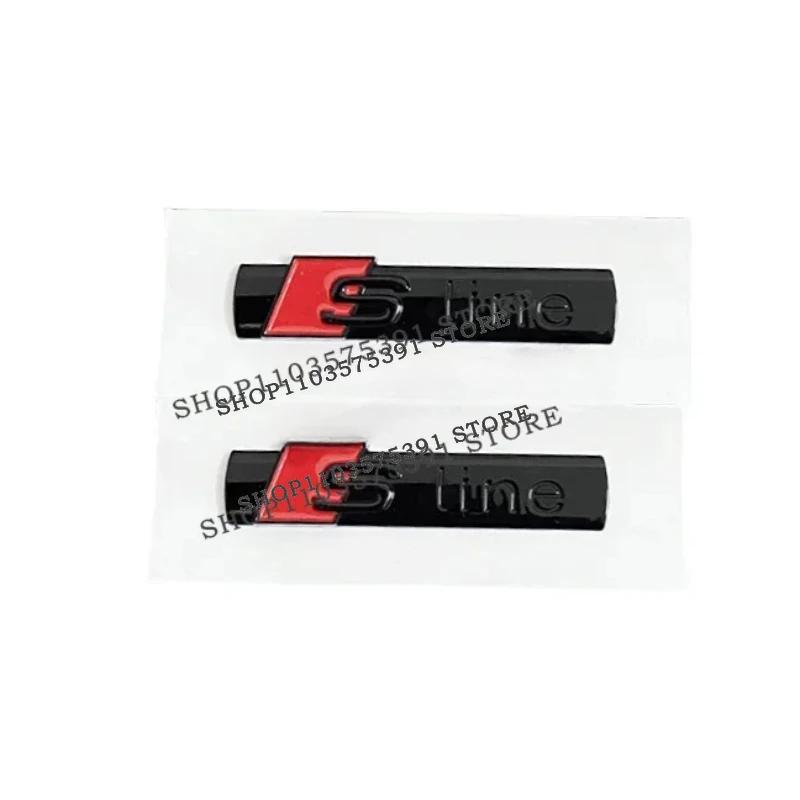 Für f2 TT 2015-2025 4Ringe Logo ABS Schwarz Auto Motorhaube Frontgrill Emblem Heckklappen-Abzeichen TT Sline Emblem Autozubehör