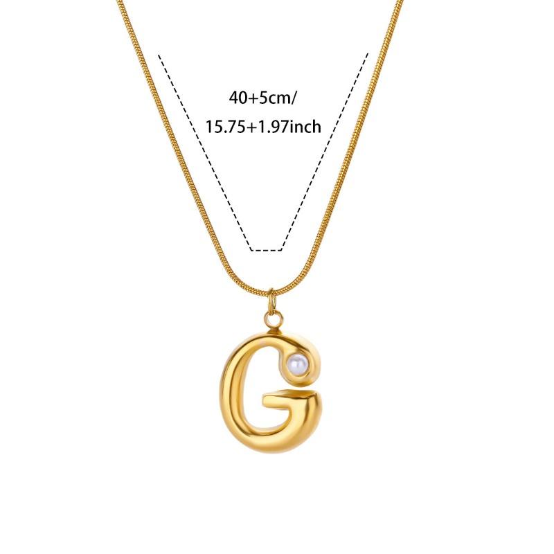 Vintage Stainless Steel Glossy Letter Necklace Female Zircon Cute Bubble English Letter Pendant Necklace New