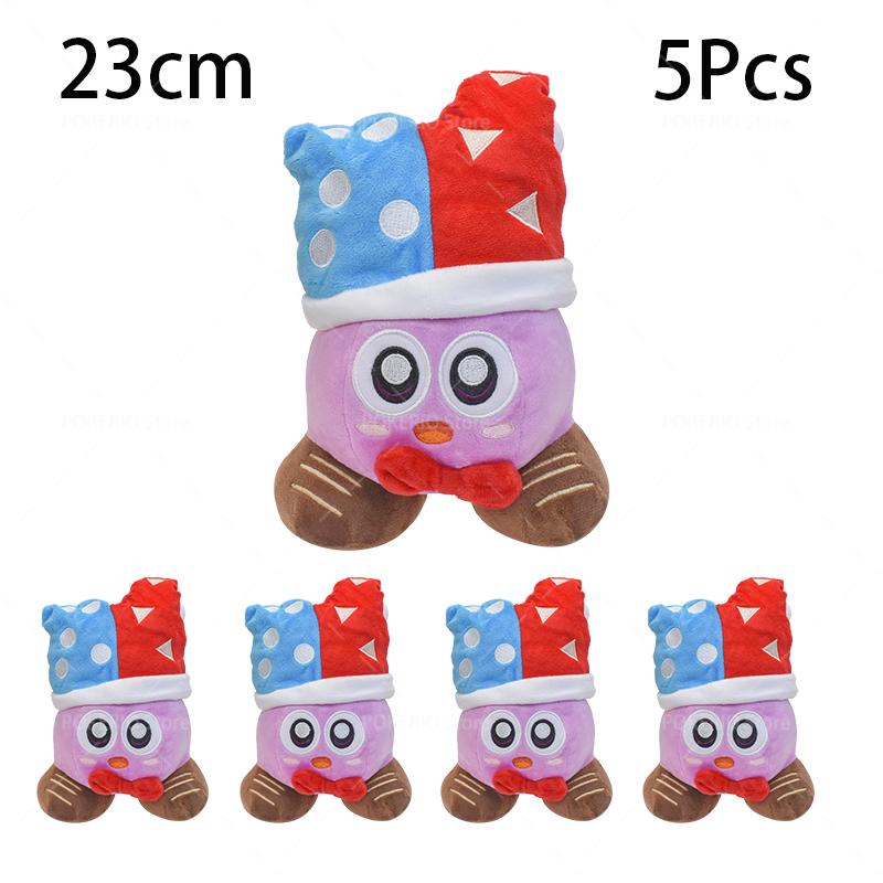 5 Pcs/Lot Anime Kirby Plush Doll Toys Kawaii Star Kirby Swimming Sword Bread Kirby Collection Christmas Birthday Gift for Kid