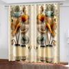 2pcs 3D Beautiful Vase Lotus Flower Digital Printed Curtain Living Room Curtains  Grommet Top Curtains Living Room Office Home