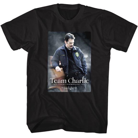 Twilight Movie Saga T- Shirt Team Charlie Bella Adult New Licensed Black Cotton Unisex T-Shirt M