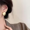 Retro Minimalist Brushed Metal Stud Earrings for Women - Niche Design, Cold-Weather Style