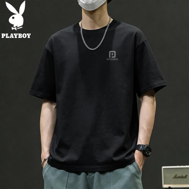 PLAYBOY Men's 2026 Casual Loose Fit Short Sleeve T-Shirt