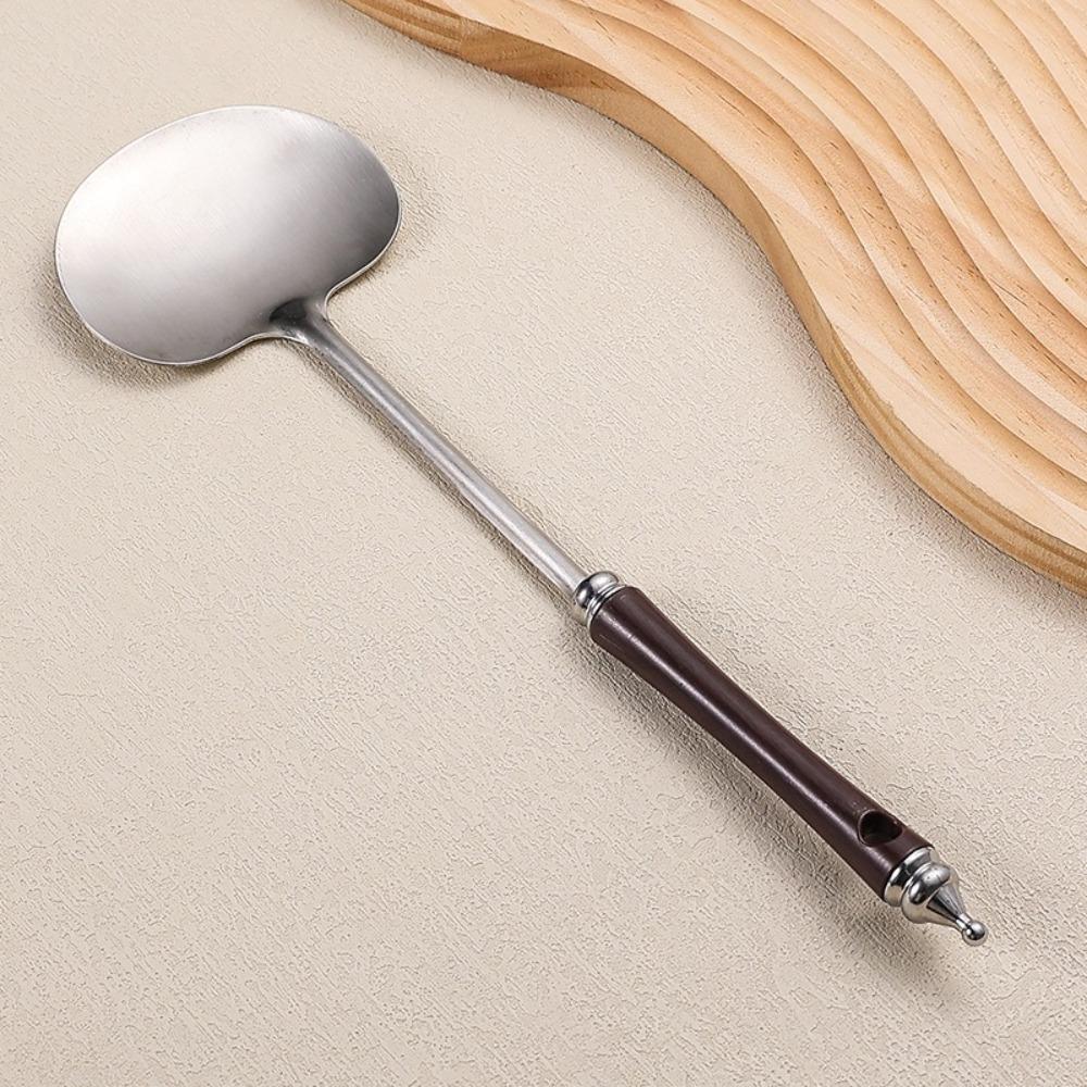 Stainless Steel Wok Spatula Wooden Handle Mushroom Shovel  Kitchen Accessories Essentials