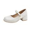 thick heel patent leather square head Mary Jane shoes women's 2025 new spring Korean high heel temperament versatile fairy style single shoes