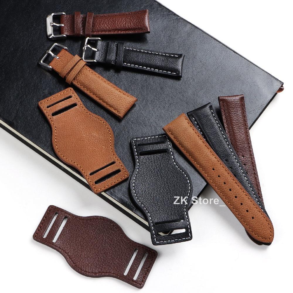 Cowhide Watch Strap Bracelet Vintage Genuine Leather 18mm 20mm 22mm Watchband Women Men Fashion Watch Band Belt with Pin Buckle