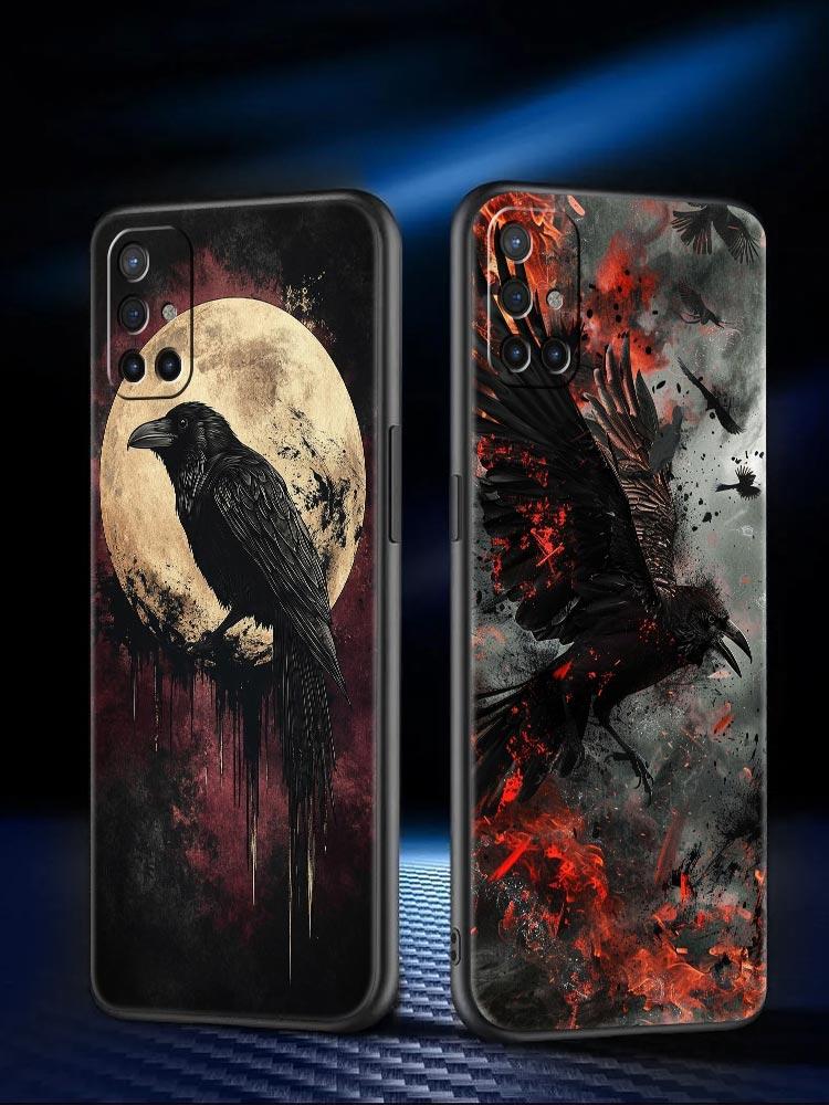 Phone Case For Oneplus 13R 13 12 10T 11 R10 Nord N100 N200 N10 9 9R CE 2 3 Z Pro Lite 5G Soft TPU Cover Black Raven Fundas Capas