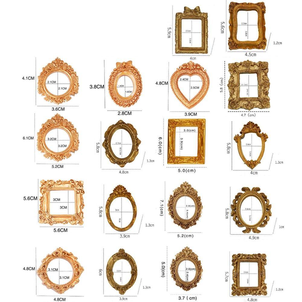 Vintage Resin DIY Shadow Box Frame Gold DIY Mini Photo Frames Memory Display Frames Gifts
