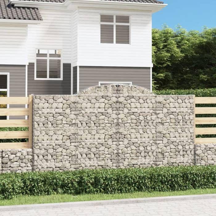 VidaXL Arched Gabion Baskets 2 Pcs 300x50x160/180 Cm Galvanized Iron, Gabion, Gabion Cage, Gabion Wall Basket, Wall 3146755