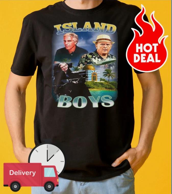 Футболка Island Boys Джеффри Эпштейн Дональд Трамп Стивен Хокинг L