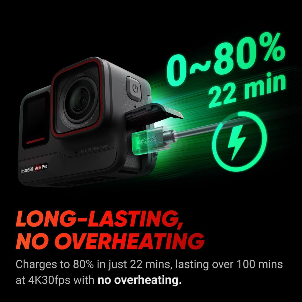 Insta360 Ace Pro Waterproof Action Camera with Sensor and 5nm AI AI Noise Stunning Image 4K Advanced AI Long Underwater Action Screen Protector Kit