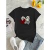 Europäische Größe Herz&Liebe Aufdruck Sommer T-Shirt, Vielseitiges Kurzarm Rundhals Oberteil, Damenbekleidung