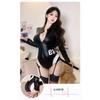 Sexy Underwear Sexy Deep V Zipper Onesie Uniform Suit Locomotive Suit Free Patent Leather Hot Nightclub Cross-border