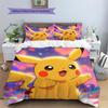 Pikachu Patterned Pillowcase & Duvet Cover Set Anime Character Pattern Bedding for Bedroom Decor Nice Present for Lovers.-TING