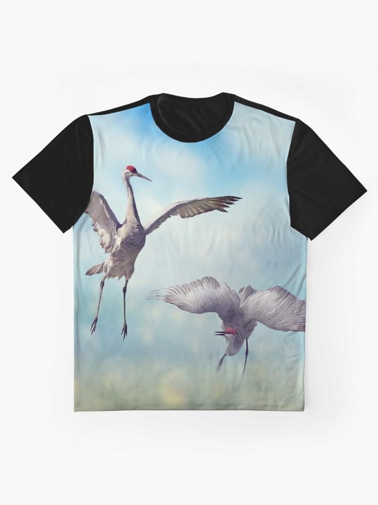 Mating Season Pair of Sandhill Cranes dance in the Florida wetlands.Digital Graphic Unisex T-Shirt