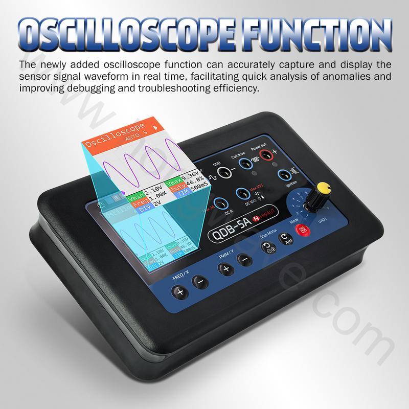 Lastest QDB-5A Auto Diagnostic Tool Oscilloscope PWM Generator Multimeter Stepper Motor Solenoid Valve Tester