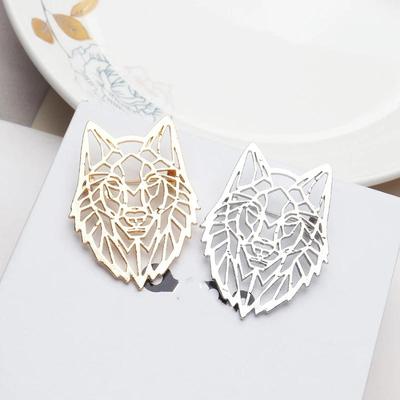 Animal Wolf Head Brooch For Men Women Stainless Steel Punk Lapel Pins Suit Collar Badges On Backpack Jewelry