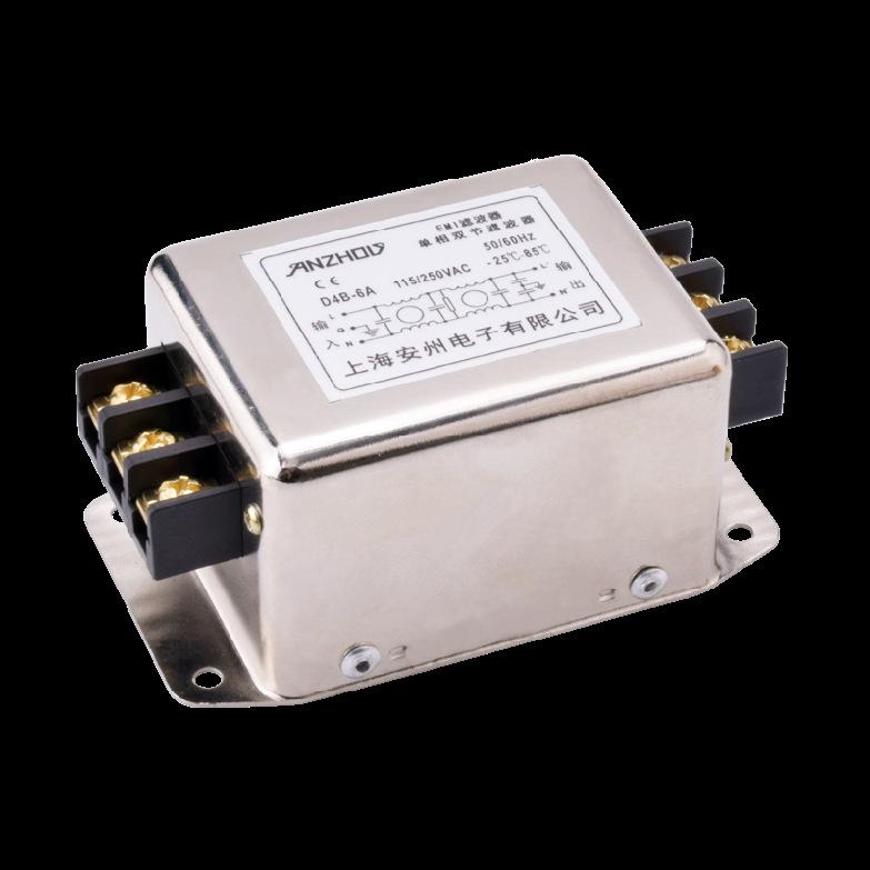 Terminal Type EMI Filter: D4B-3A, D4B-6A, D4B-10A, D4B-20A, D4B-30A.
