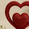Double Heart Sculpture 3D Printed Red Heart Figurine Romantic Tabletop Ornaments for Anniversary Home Desk Shelf Decor Wedding Romantic Gifts
