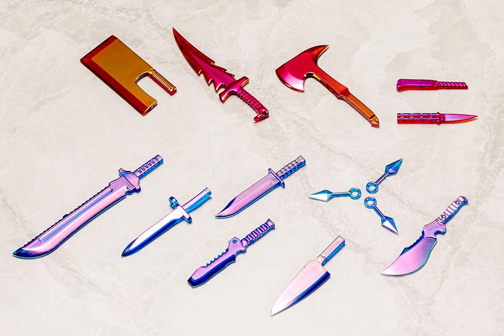 Modeling Support Goods Weapon Unit 34EX Knife Set Special Edition Total height 66mm plastic model M.S.G [POLARIZATION RED&BLUE] approx. NON-scale
