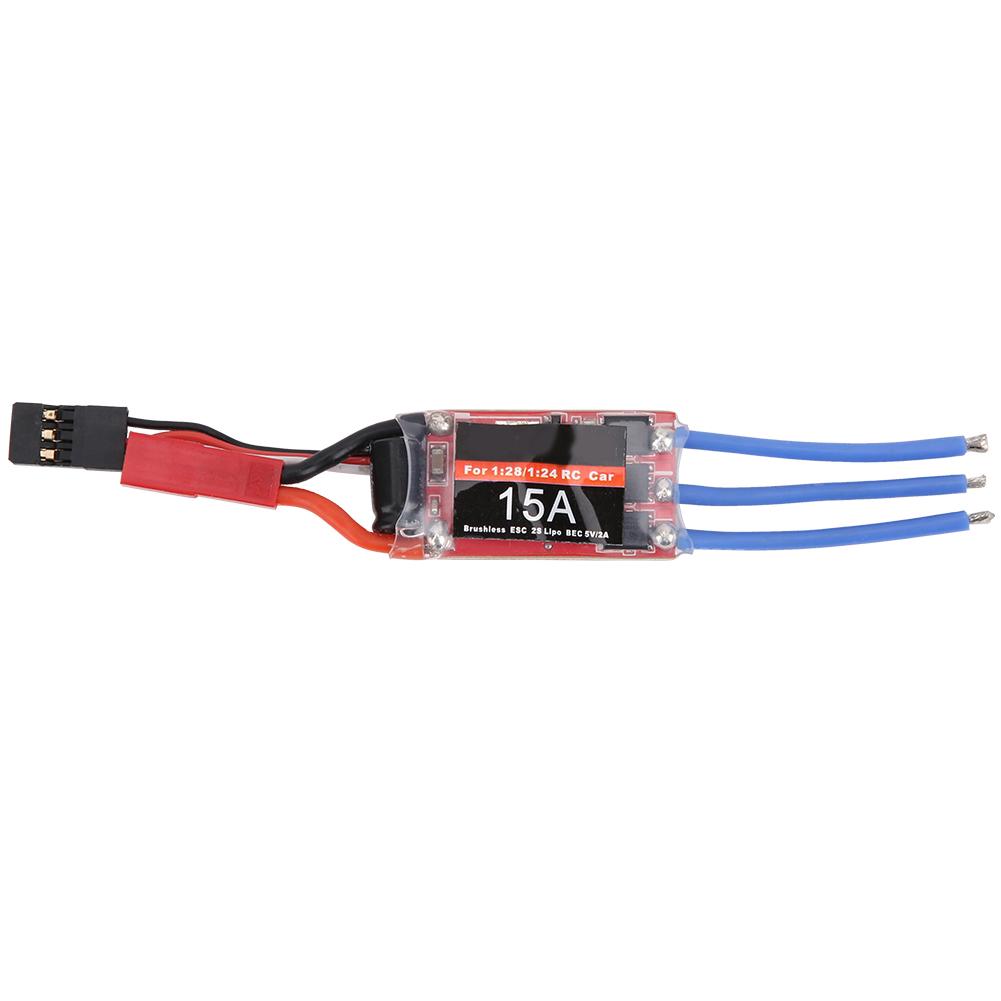 

15A RC Brushless ESC Remote Control Car Upgrade Accessories for 1/28 1/24 JST Power Plug