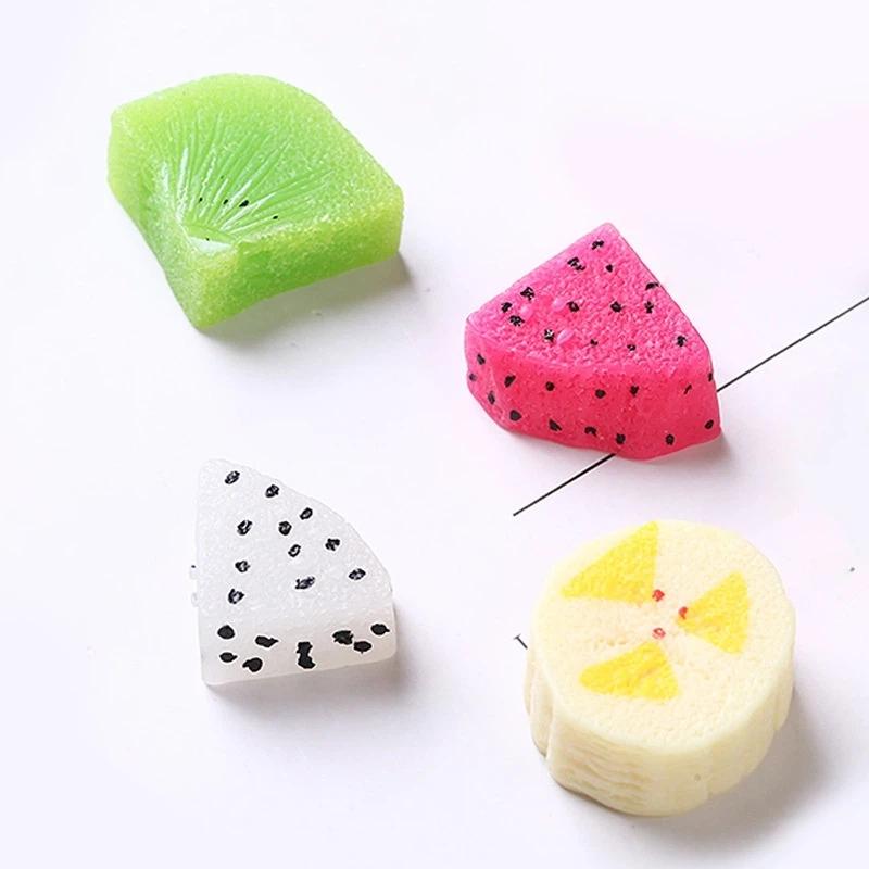 10Pcs Mini Artificial Fruit Slice Resin Charms With Realistic Look And Assorted Styles Perfect For Diy Craft Phone Case Decor
