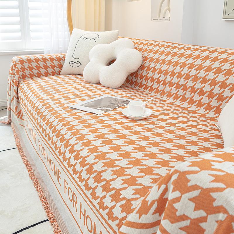 Chenille Artistic Sofa Towel New Sofa Cover Cloth Houndstooth Three Seats One Imperial Concubine Sofa Cover