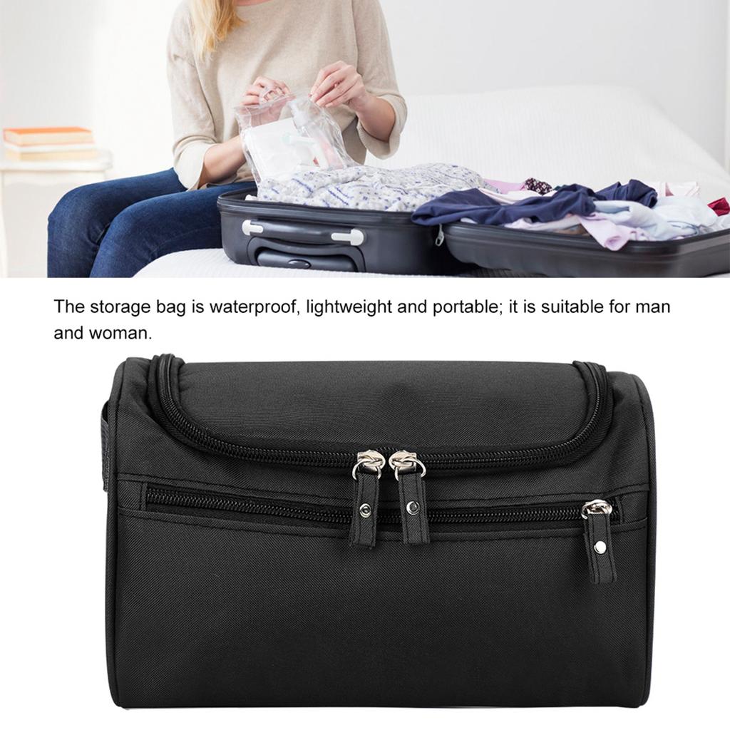 Portable Waterproof Shampoo Shaver Wash Storage Bag Man Woman Travel(Black)