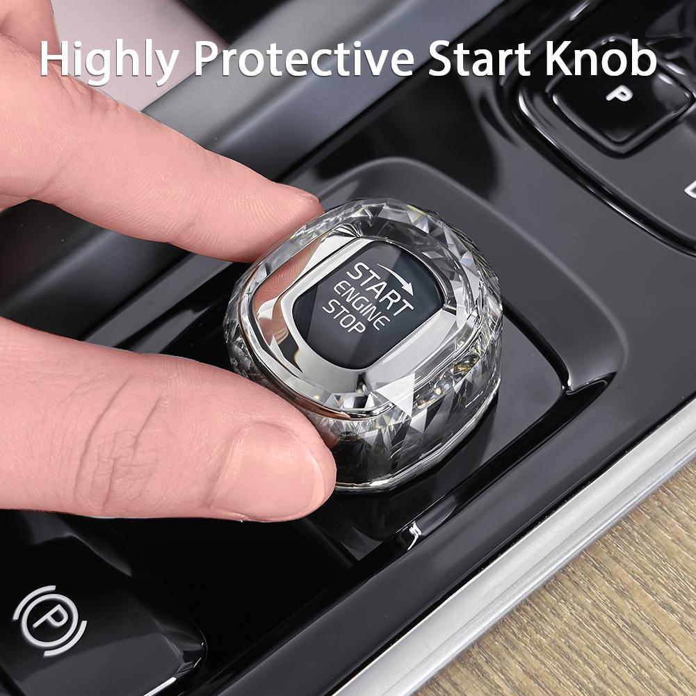 One-button Start Crystal Knob Cover For Volvo XC60/S90/XC90/S60/V60/V90 Car Interior Starter Button Cover Auto Accessories