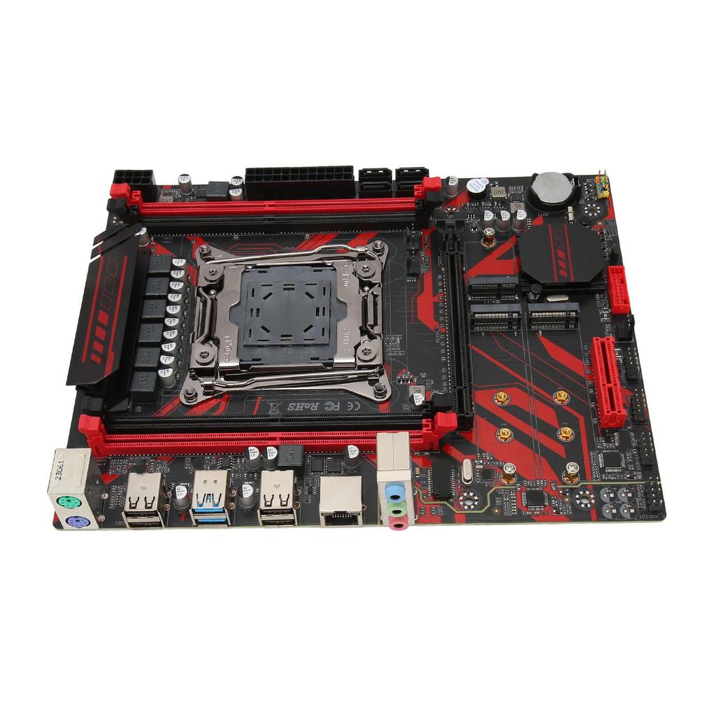 X99 LGA 2011 V3 Motherboard, Micro ATX Motherboard with RTL8111G Gigabit LAN Card, for Xeon E5 V3 V4, 4-Channel DDR4, PCIe 3.0, Dual M.2 Slots