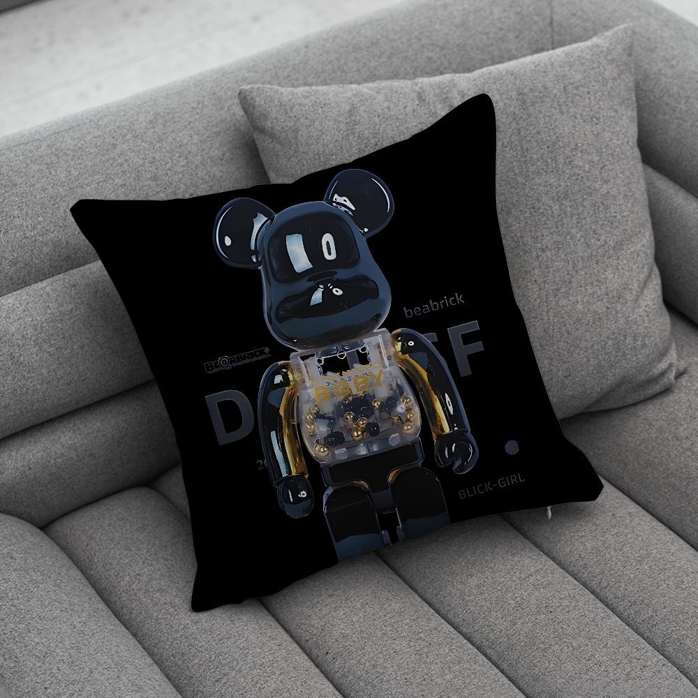 Fashion B-BearbrickS Toy Pillow Case Soft Cushion Cases for Farmhouse Sofa Decor Home Decorations and Protector
