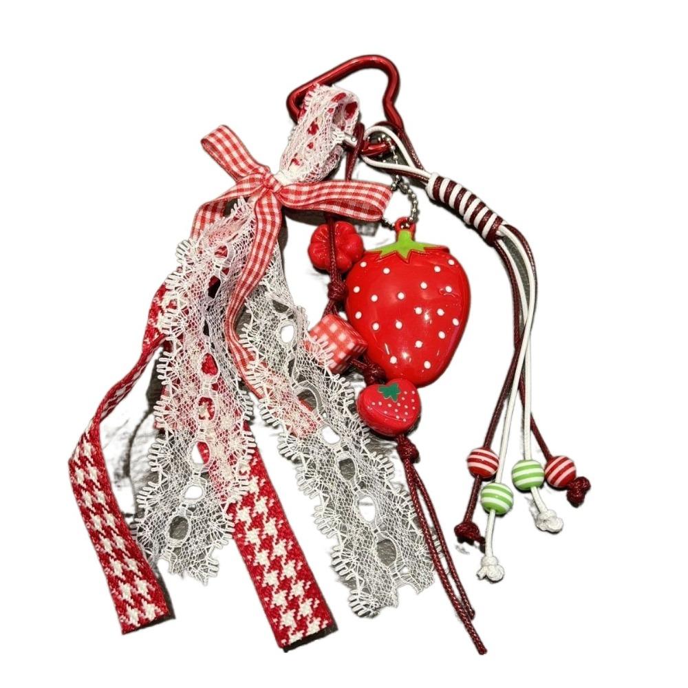 

Trinket Strawberry Bag Charms Girl Heart Girl Sweet Key Chain Car Decoration красный