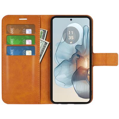 For Motorola Moto G24 Power Stand Case Scratch-Proof Calf Texture Leather Phone Cover