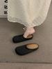 Woven bag head slippers women's summer wear beach soft bottom lazy high value flat bottom Muller cool slippers
